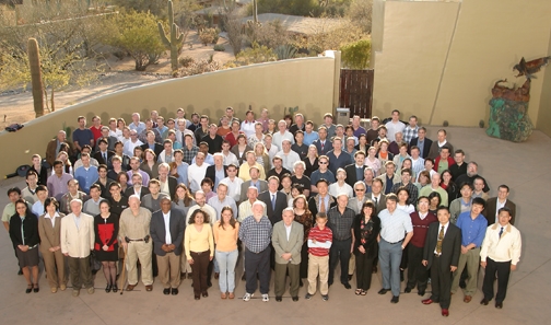 Photo of the meeting participants in front of the Opera House